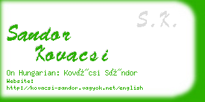 sandor kovacsi business card